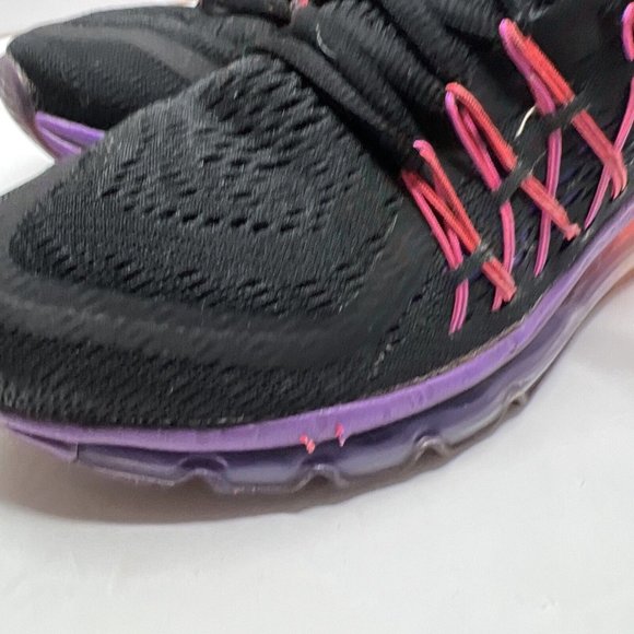 Nike Air Max Womens 8.5 Running‎ Shoes Hyper Punch 698903-006 Black Pink - Picture 5 of 8